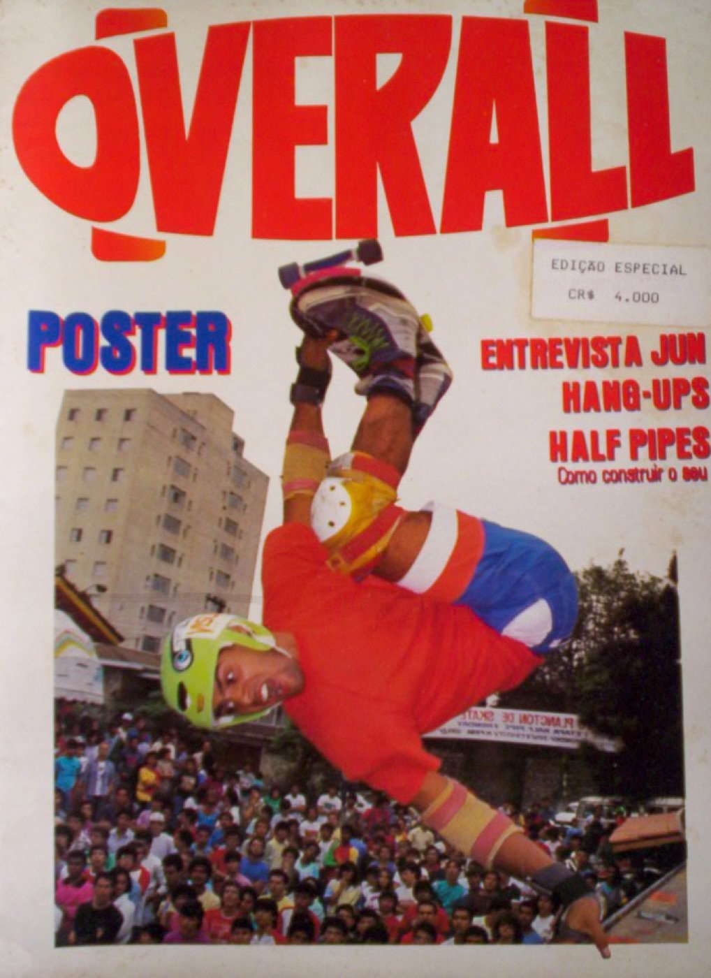 Capa da revista Overall, edição pôster, publicação de skate criada pela própria cena nos anos 1980.